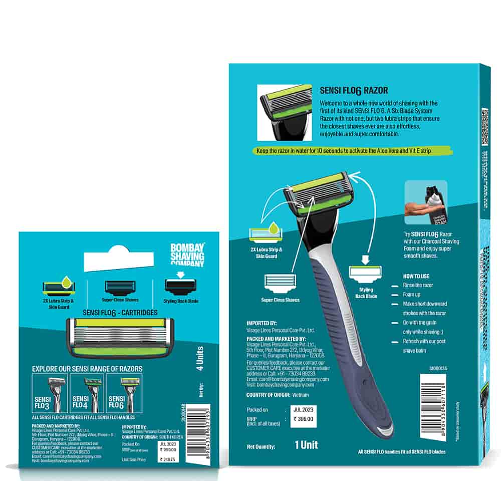 Sensi Flo6 Value Pack (Razor + 4 Cartridges)